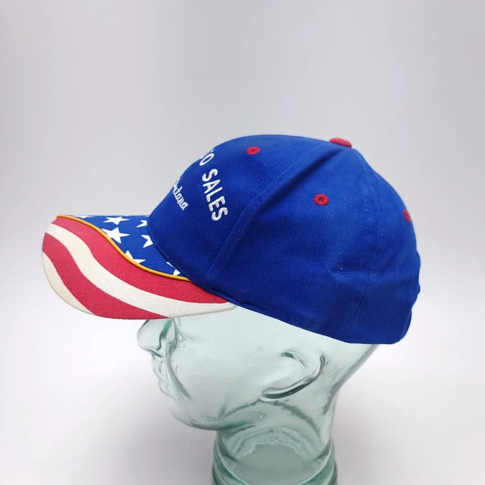 Vintage‎ Stars & Stripes Red White Blue Snapback Auto Sales Cap Hat America USA